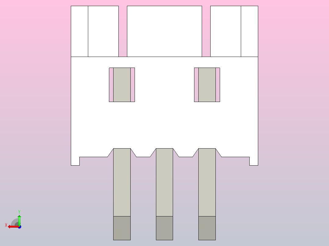 短款型直插头JST connector 1x3  P1.25mm thru hole wafer A2后视图