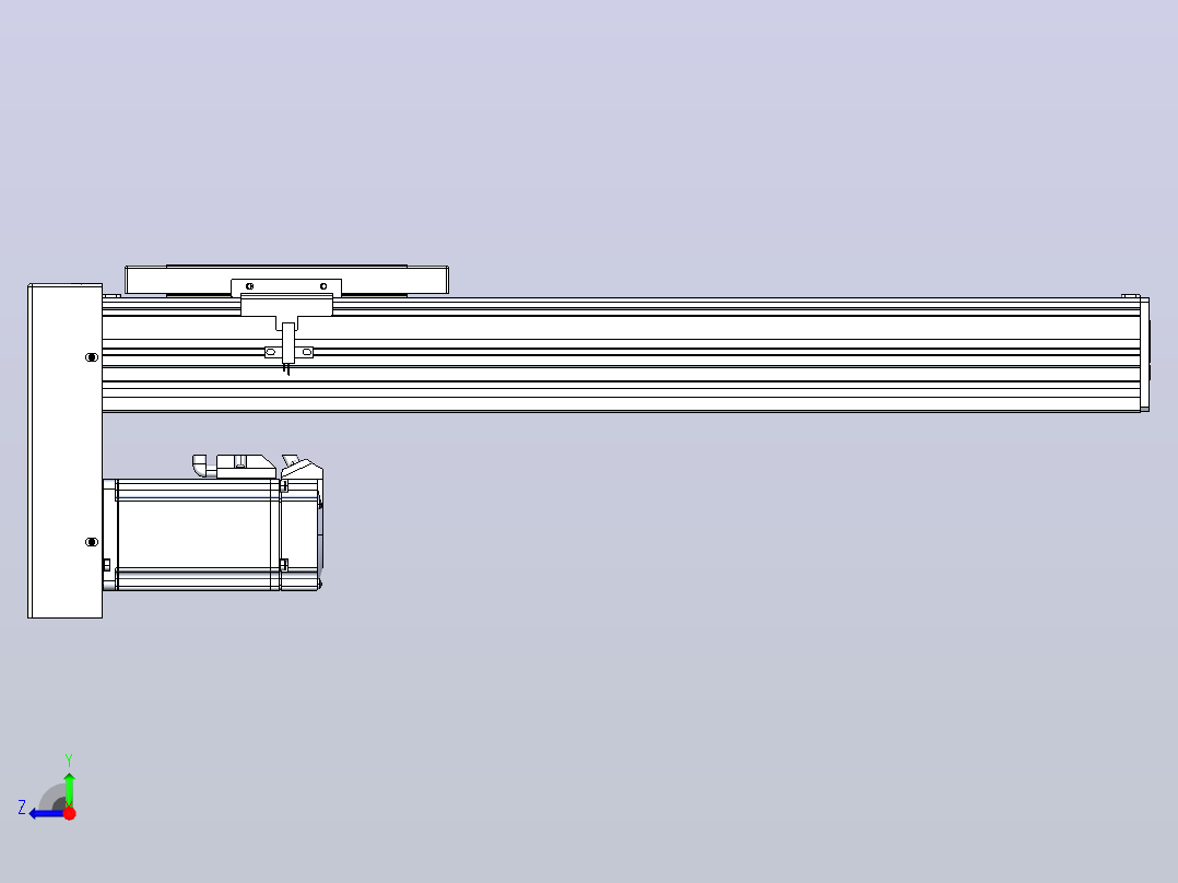 滚珠丝杠直线轴带导轨全封闭TPA-HCR-120D-1610C-L350-MP-Y-P40-N3右视图