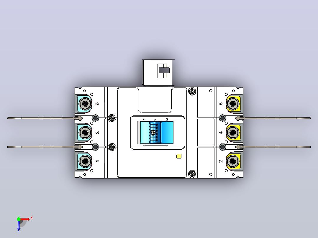 NM5-400 3P塑料外壳式断路器三维模型202209俯视图
