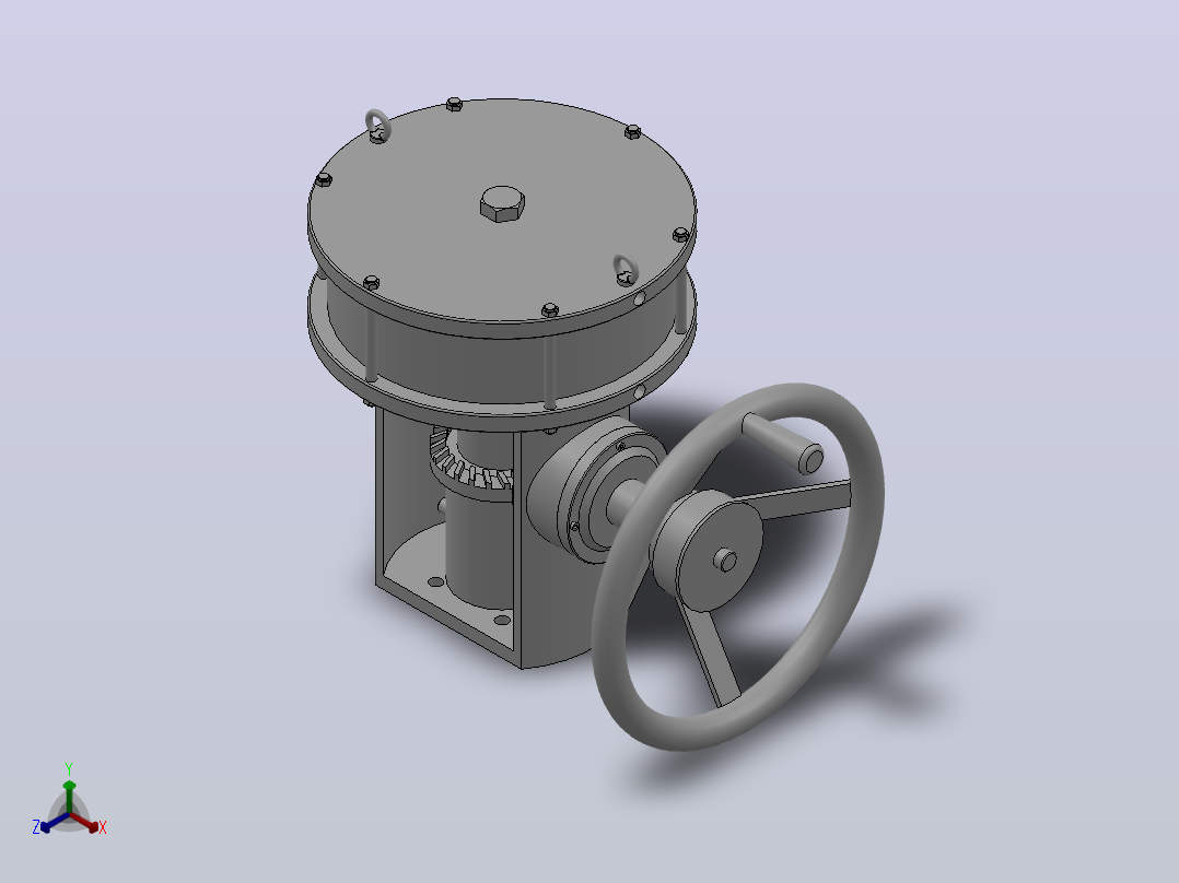 双作用执行机构-SM侧装手轮机构[ZH400DA-1P]正等轴测图