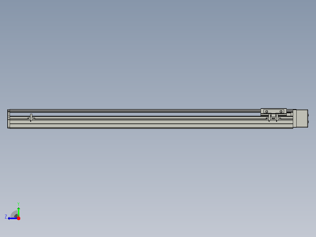 SYS12-BL-800-200W滚珠花健、支撑座、滚珠丝杠、交叉导轨、直线模组.STEP右视图