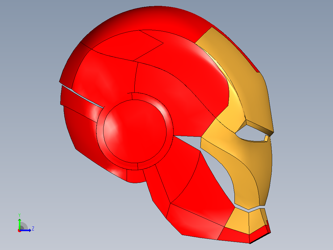 Iron Man面具左视图