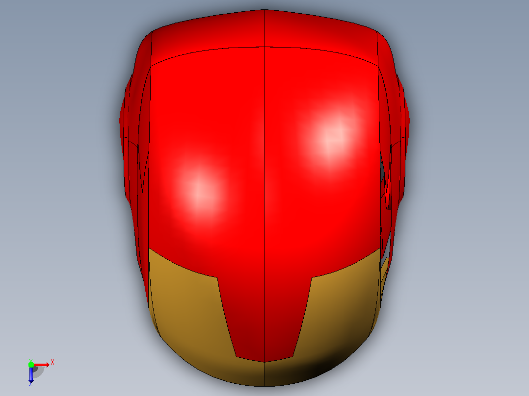 Iron Man面具俯视图