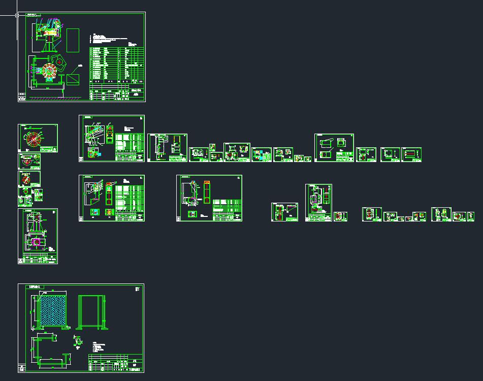 乒乓球拍手柄加工设备 全套36张CAD