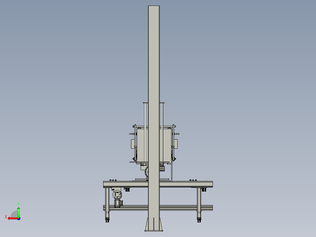 主减速器螺母拧紧机3D模型后视图