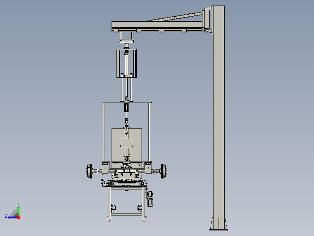 主减速器螺母拧紧机3D模型右视图