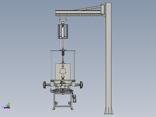 主减速器螺母拧紧机3D模型右视缩略图