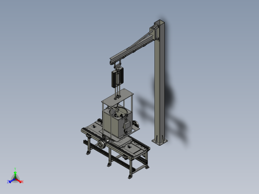 主减速器螺母拧紧机3D模型正等轴测缩略图