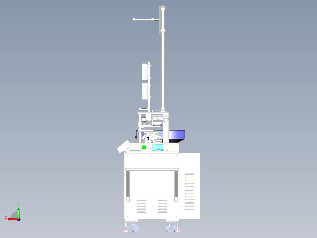 PIN压入机3D模型后视图