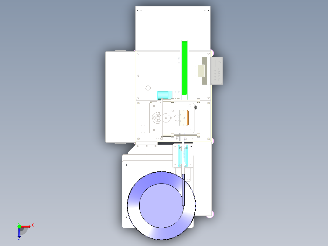 PIN压入机3D模型俯视图