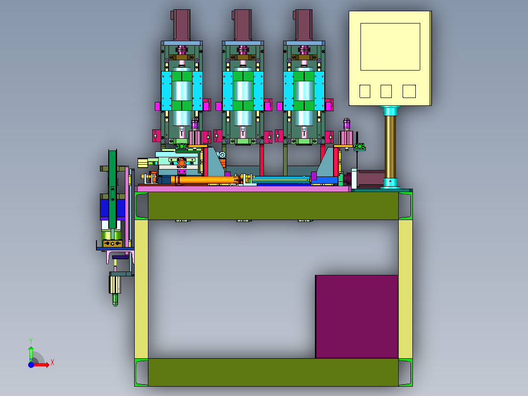 五金螺母自动高速打孔机前视图
