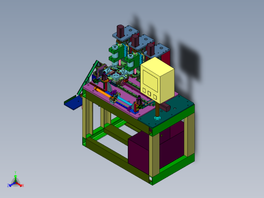 五金螺母自动高速打孔机正等轴测缩略图