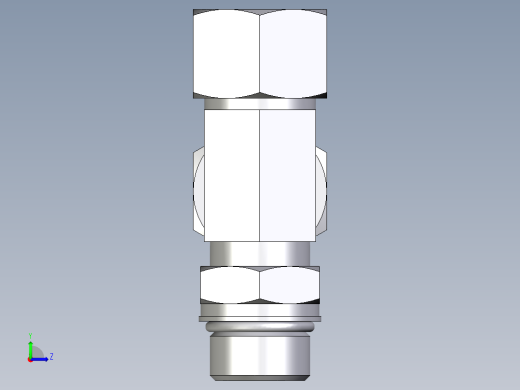 卡套式工业通用硬管接头EO_Adjustable_locknut_run_tee_LEE20SMORCF左视缩略图
