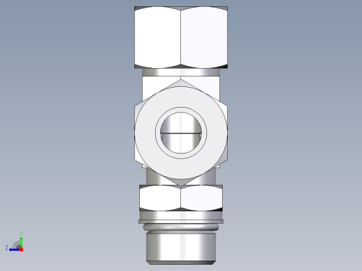 卡套式工业通用硬管接头EO_Adjustable_locknut_run_tee_LEE20SMORCF右视缩略图