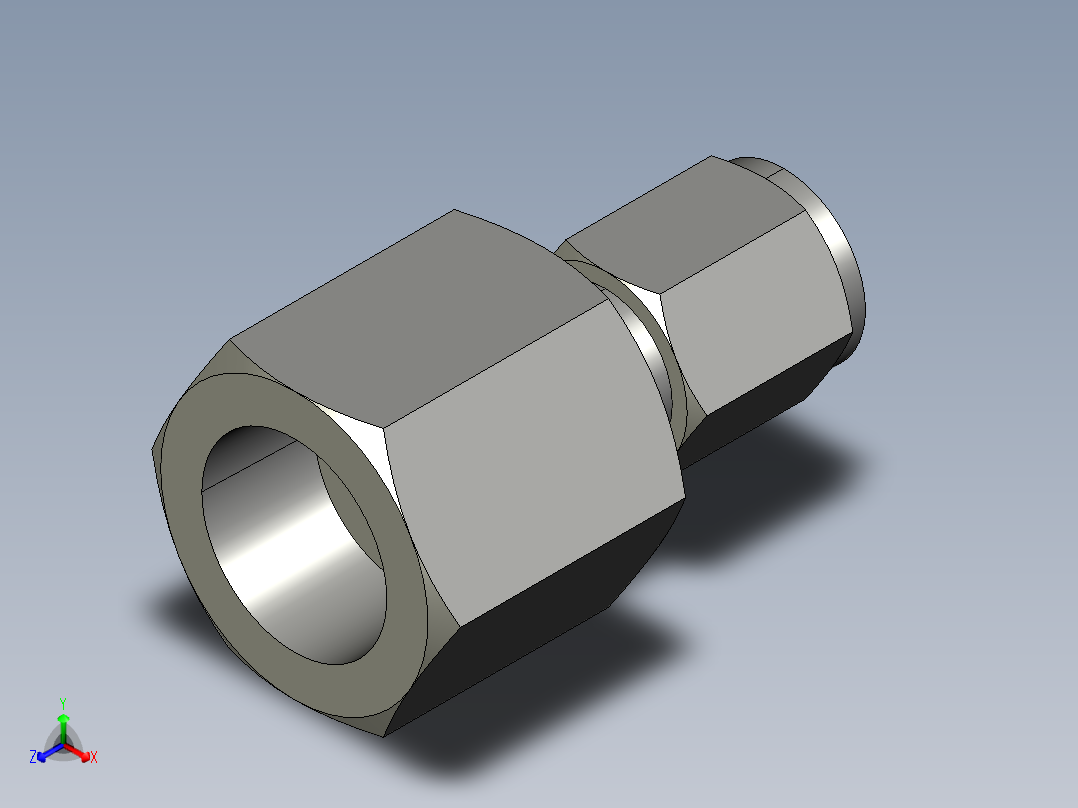 卡套式工业通用硬管接头6-8_gbu-s正等轴测图