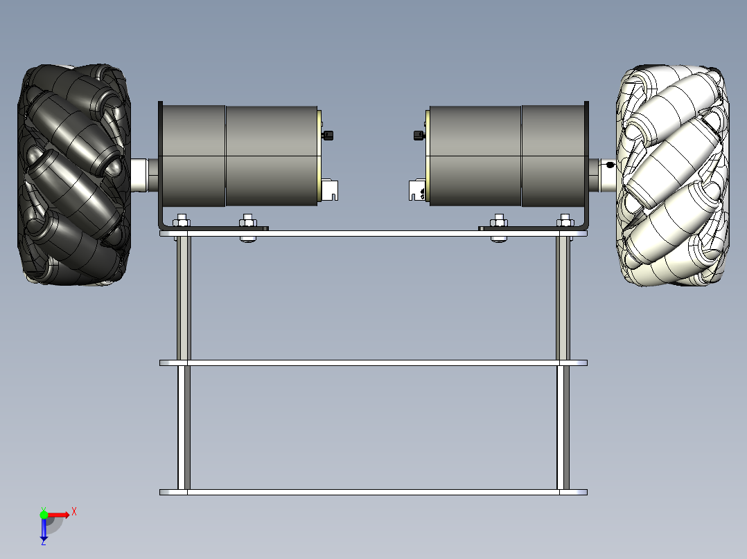 麦克纳姆轮智能小车俯视图