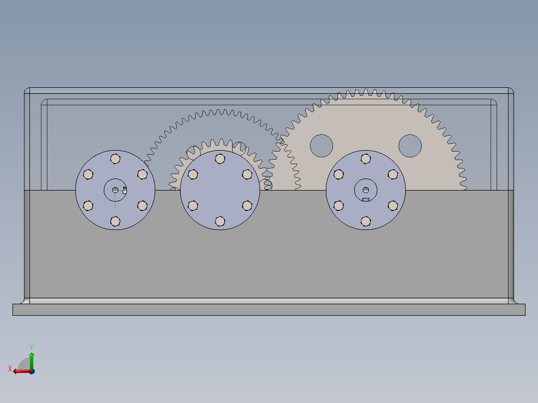 二级齿轮箱后视图