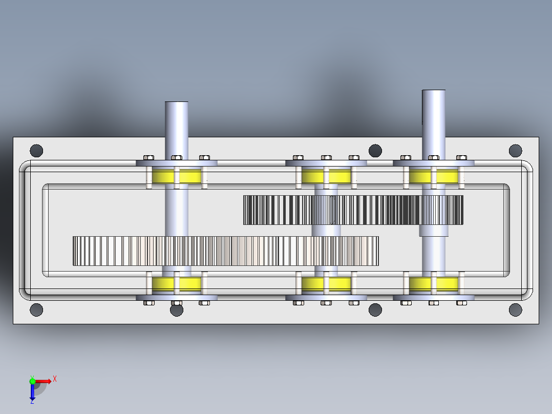 二级齿轮箱俯视图