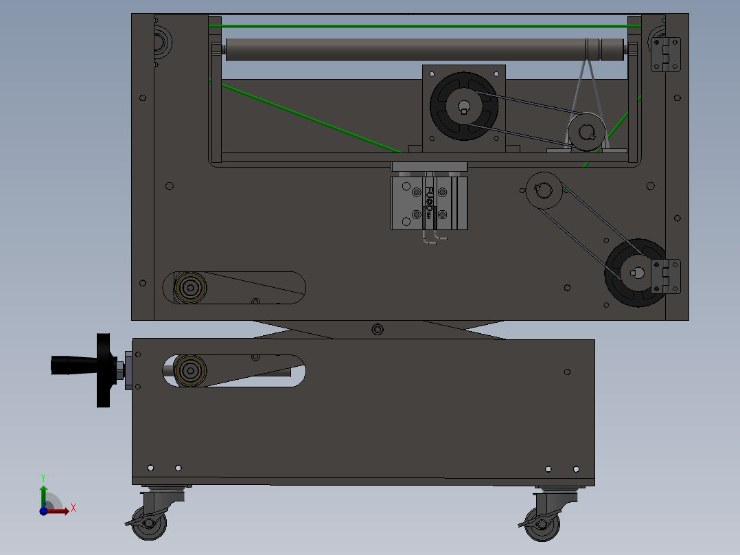 90度顶升转角台前视图