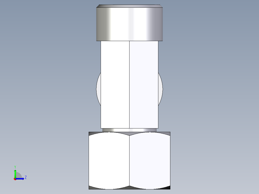卡套式工业通用硬管接头EO_Swivel_nut_run_tee_EL15LOMD71左视图