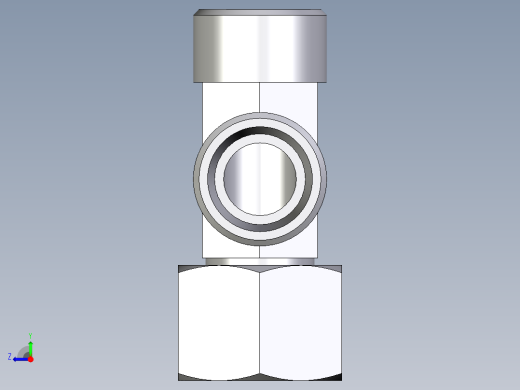 卡套式工业通用硬管接头EO_Swivel_nut_run_tee_EL15LOMD71右视缩略图