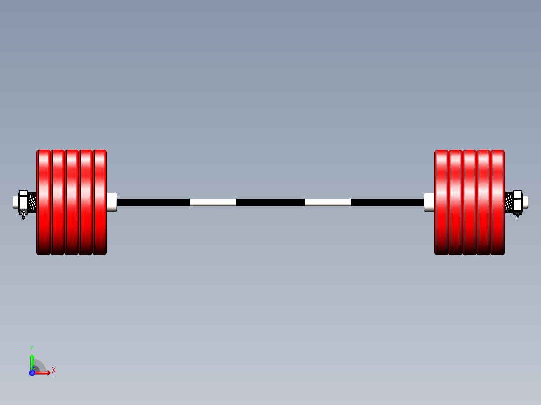举重的杠铃前视图