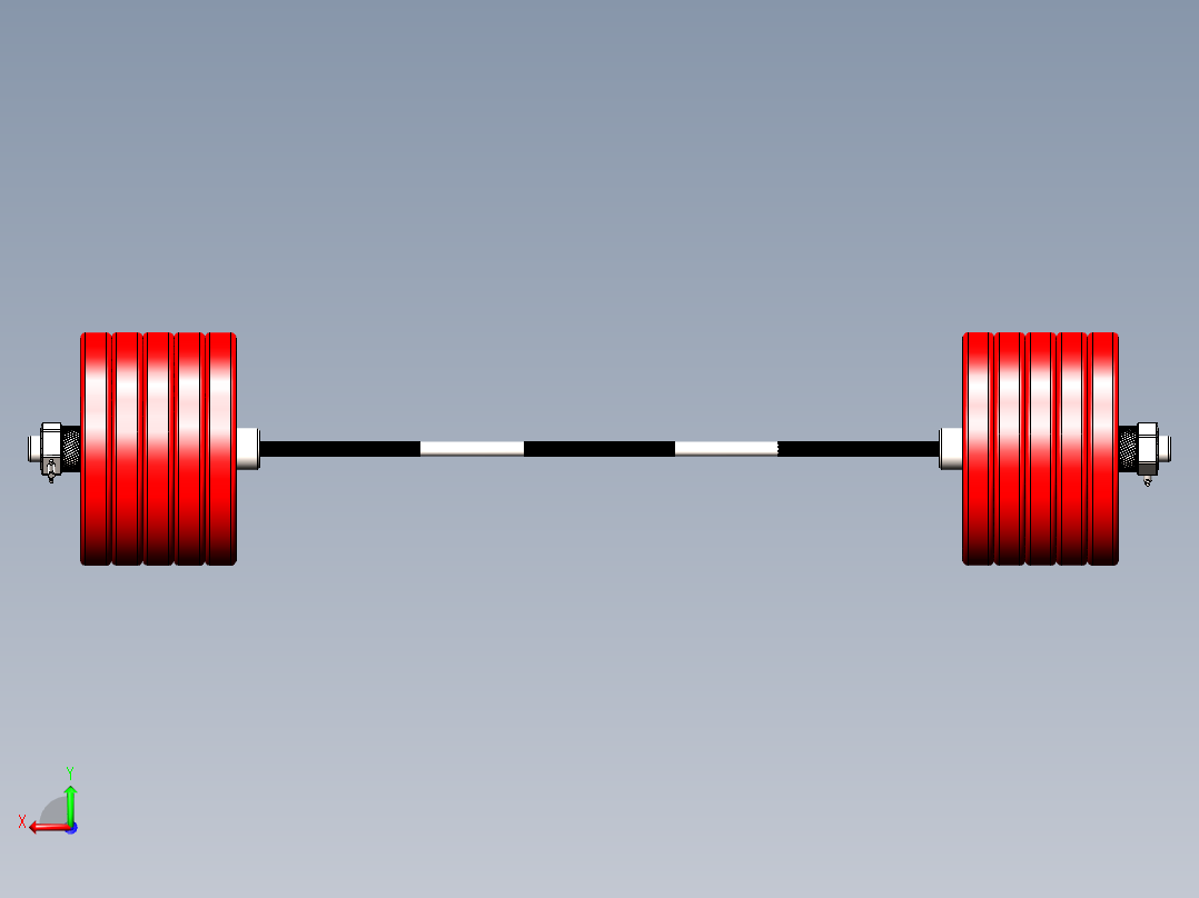 举重的杠铃后视图