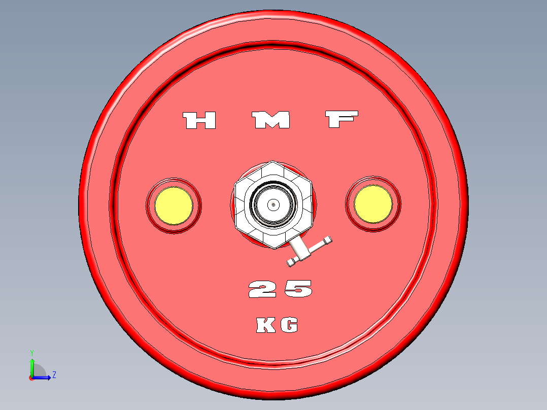 举重的杠铃左视图