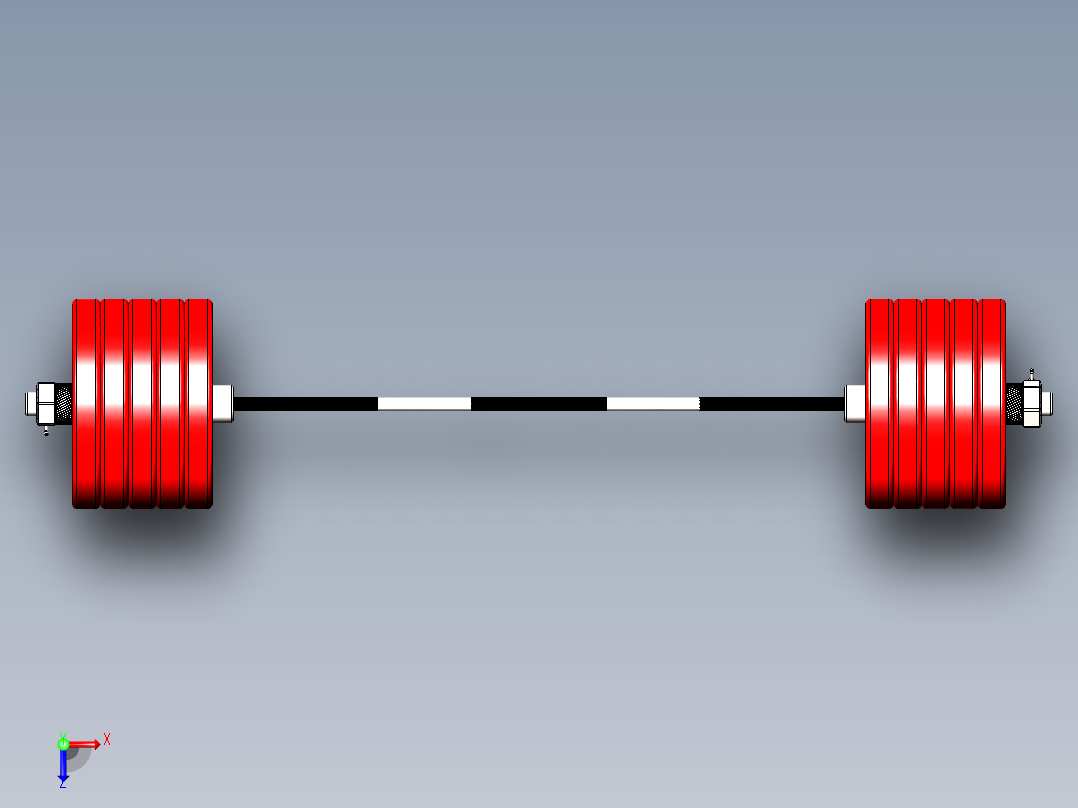 举重的杠铃俯视图
