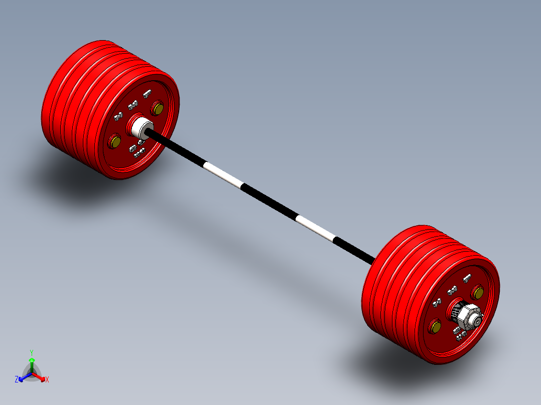 举重的杠铃正等轴测图