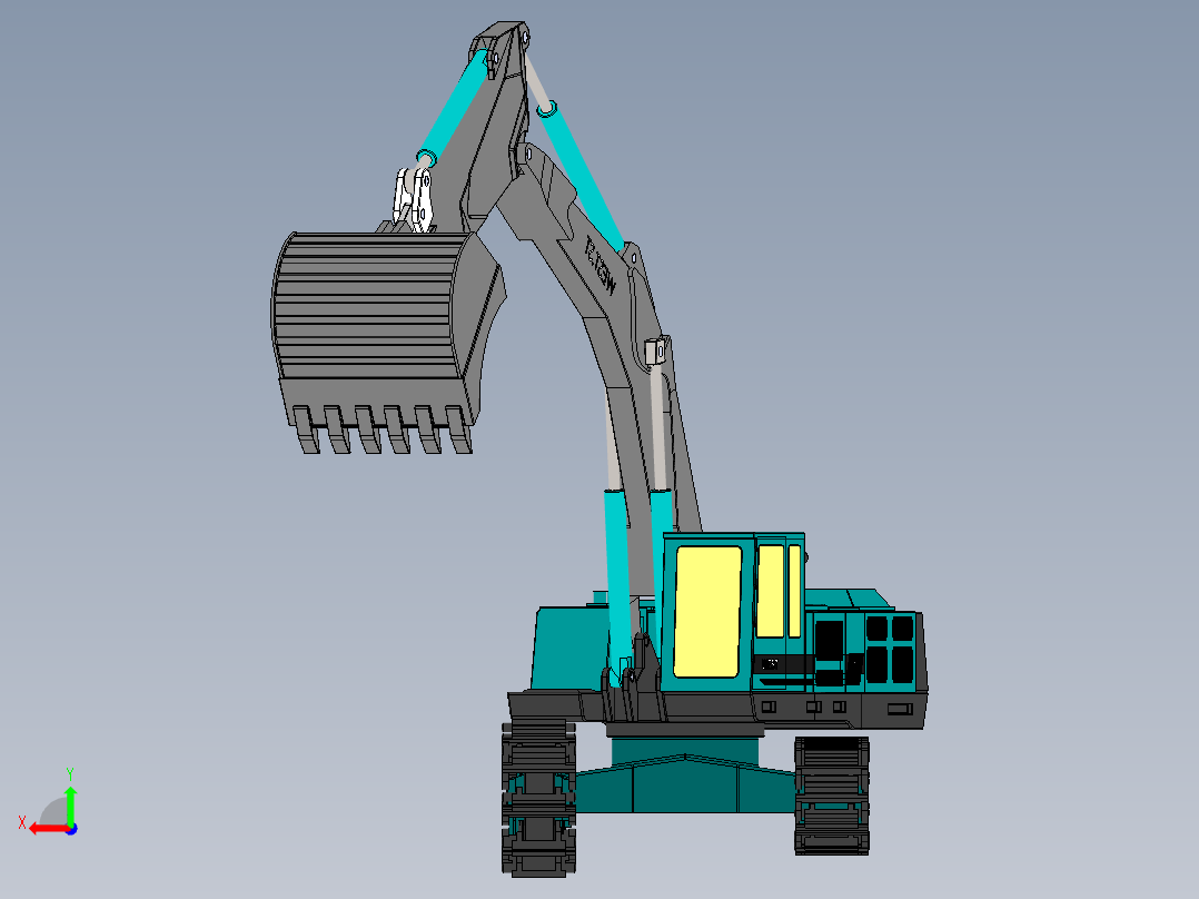 履带挖掘机后视图