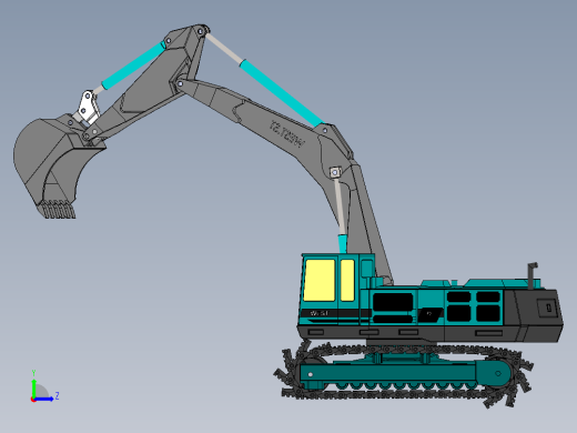 履带挖掘机左视缩略图