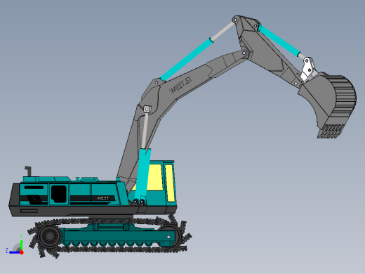 履带挖掘机右视缩略图