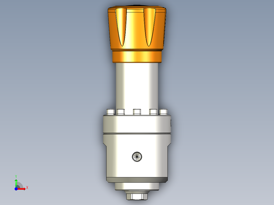 弹簧加载背压调节器前视图