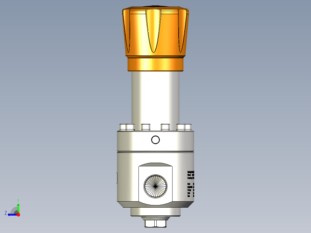 弹簧加载背压调节器右视图