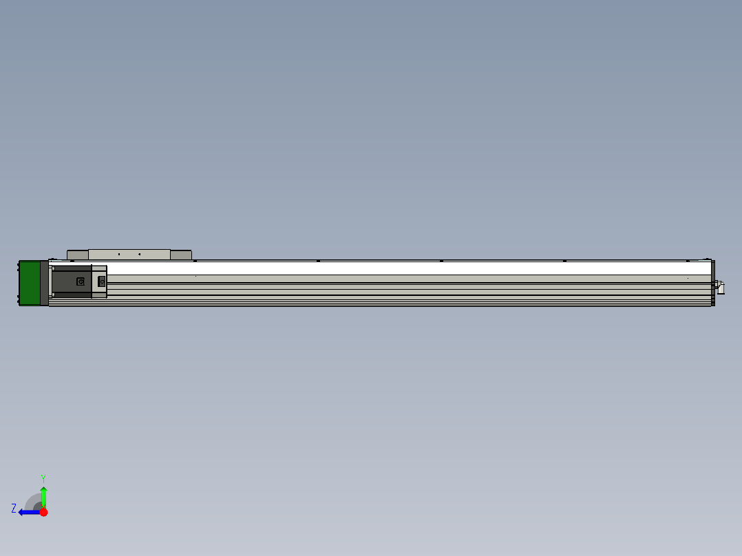 直线模组，行程 1200 mm右视图