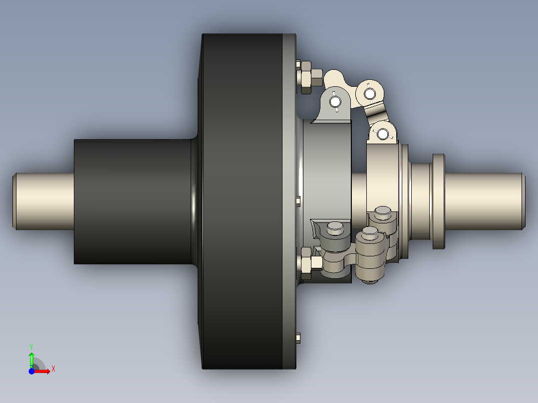 发电机离合器模型三维SW图纸前视图