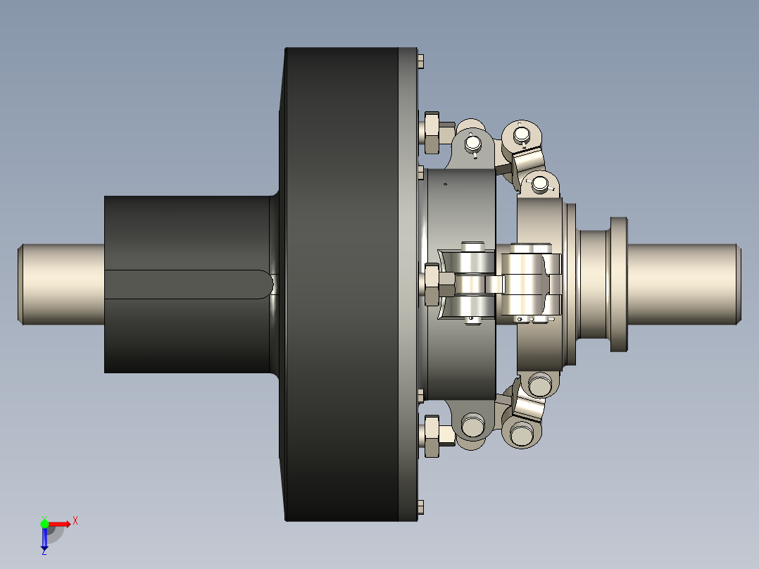 发电机离合器模型三维SW图纸俯视图