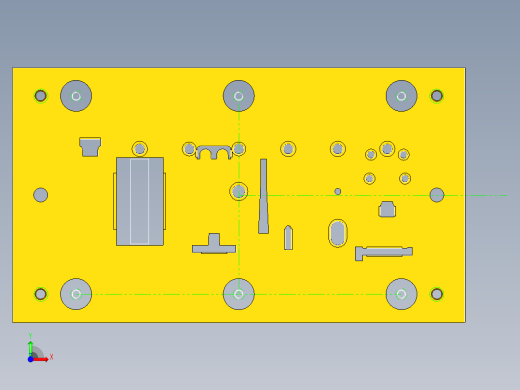 合页连接固定块级进模（CAD图+UG三维）前视缩略图