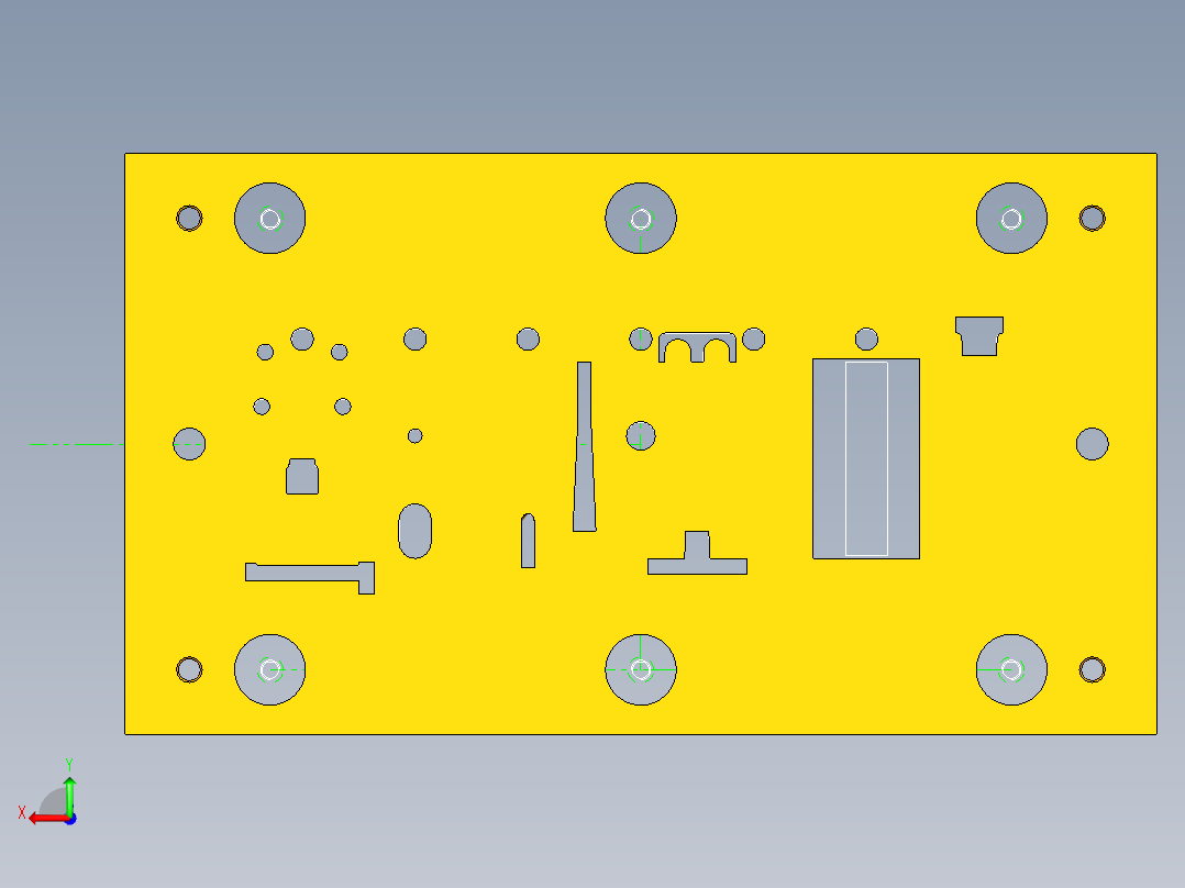 合页连接固定块级进模（CAD图+UG三维）后视图