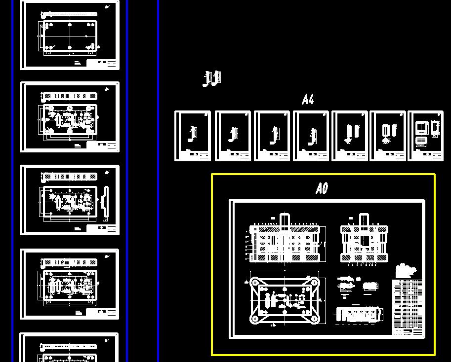合页连接固定块级进模（CAD图+UG三维）