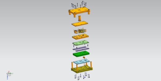 合页连接固定块级进模（CAD图+UG三维）缩略图
