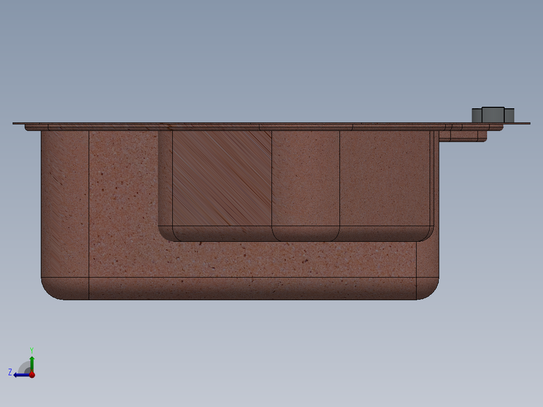 水槽、不锈钢水槽(9)右视图