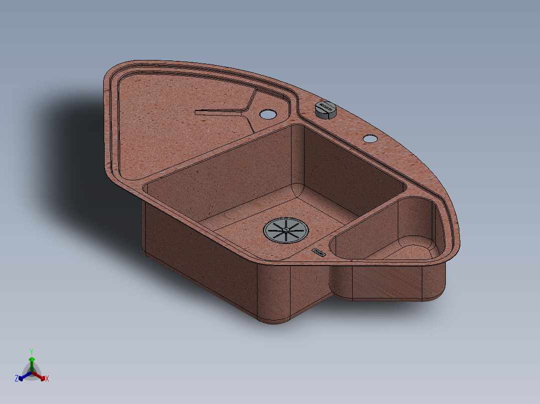 水槽、不锈钢水槽(9)正等轴测图