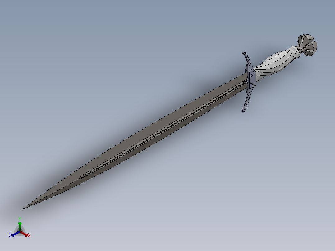 剑、宝剑(76)正等轴测图