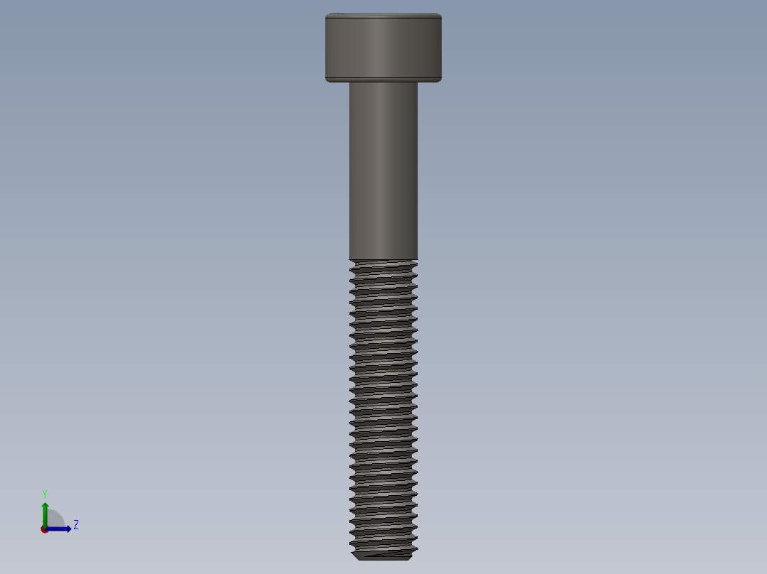 Screw_DIN_912_M5x35_A2.SLDPRT公制内六角螺钉左视图