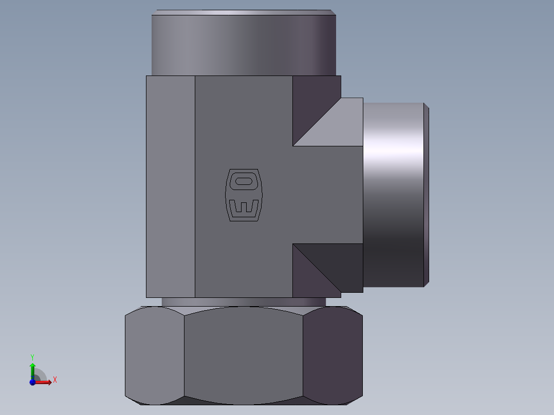 CC+CD 三通组合接头、CC-45前视图