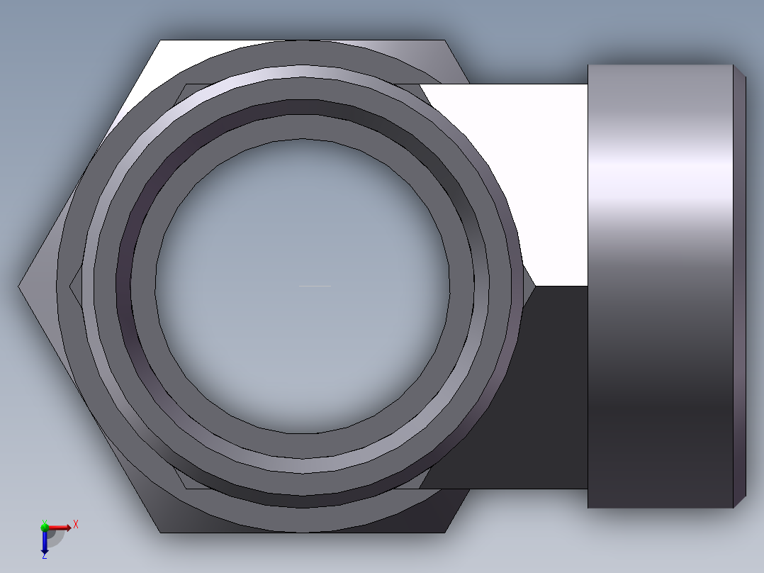 CC+CD 三通组合接头、CC-45俯视图