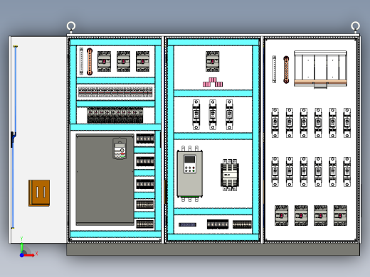 三柜组装变频器软启动旁路刀开关控制柜 56410前视缩略图