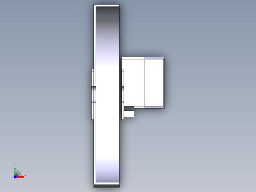 绿色垃圾粉碎机 CAD 模型前视缩略图